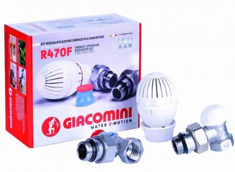 Комплект подключения радиаторов Giacomini R470F угловой (R470X001+R401X133+R14X033) R470F фото