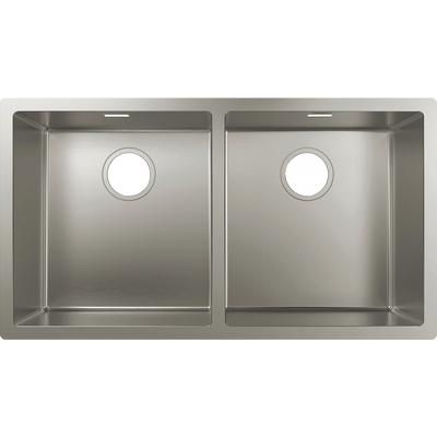 Кухонна мийка Hansgrohe S719-U765 під стільницю 815х450 на дві чаші 370/370 (43430800) Stainless Steel 00053785 фото