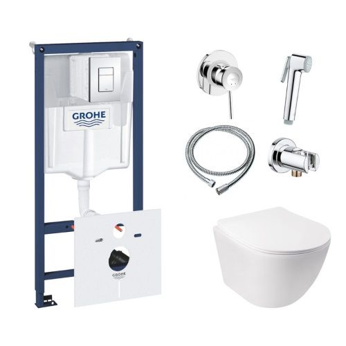 Інсталяція Grohe Rapid SL 38827000 + унітаз Jay QT07335176W + гігієнічний набір Grohe BauClassic 111048 00046477 фото