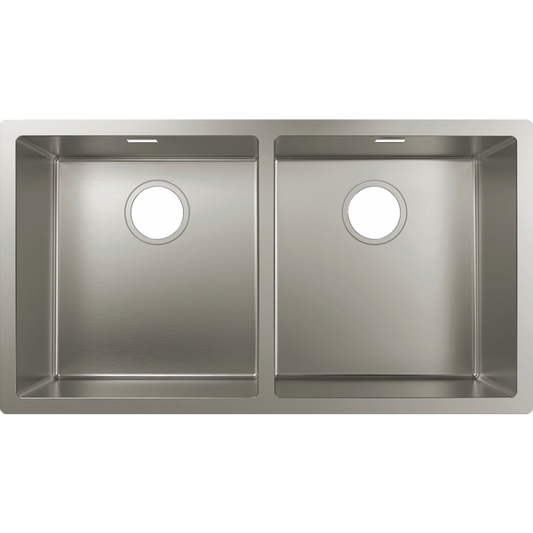 Кухонна мийка Hansgrohe S719-U765 під стільницю 815х450 на дві чаші 370/370 (43430800) Stainless Steel 00053785 фото