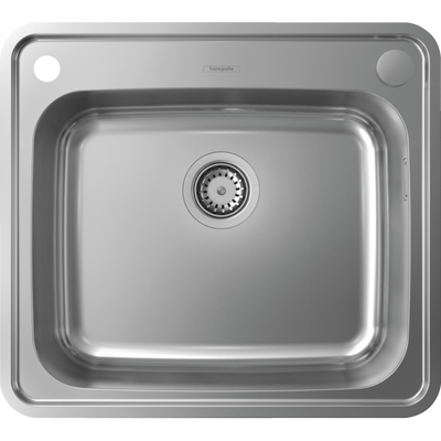 Кухонна мийка Hansgrohe S412-F500 на стільницю 580х520 із сифоном automatic (43336800) Stainless Steel 00053742 фото