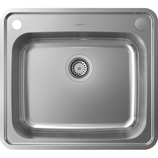 Кухонна мийка Hansgrohe S412-F500 на стільницю 580х520 із сифоном automatic (43336800) Stainless Steel 00053742 фото
