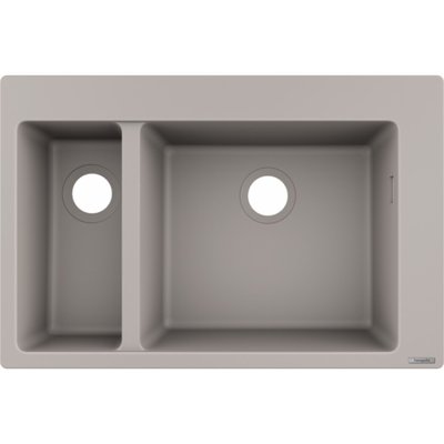 Кухонна мийка Hansgrohe S510-F635 770х510 на дві чаші 180/450 Concretegrey (43315380) 00053746 фото