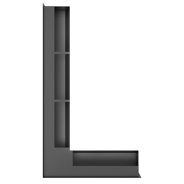 Вентиляційна решітка для каміна 95х450х800 SAVEN Loft Angle кутова ліва чорна LOFT/NL/9,5/45/80/BL фото