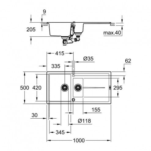 Кухонна мийка Grohe EX Sink 31642AT0 K400 00031960 фото