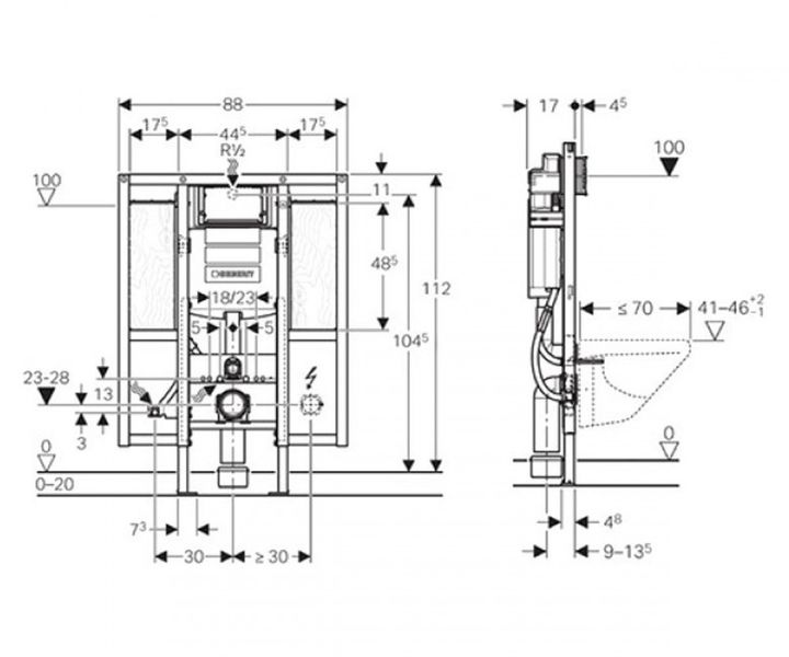 Установка Geberit Duofix 111.375.00.5 00028975 фото