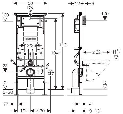 Установка Geberit с клавишей смыва и унитаза с крышкой Laufen Pro (H8669570000001_458103001_115125211) 00039951 фото