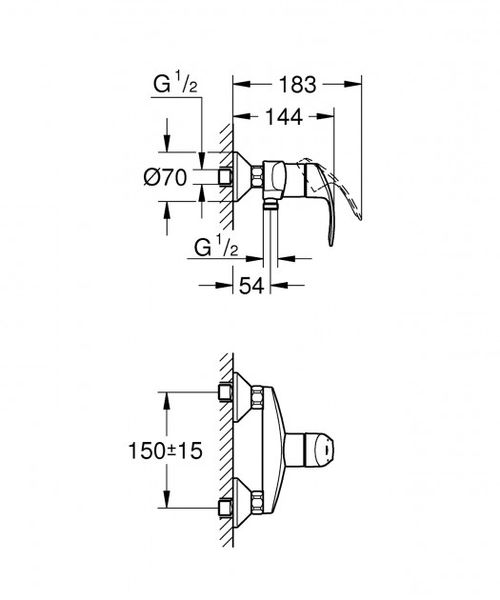 Смеситель для душа Grohe Eurosmart 33555002 00027917 фото