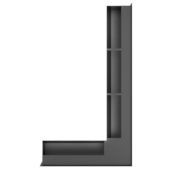 Вентиляційна решітка для каміна 95х800х450 SAVEN Loft Angle кутова права чорна LOFT/NP/9,5/80/45/BL фото