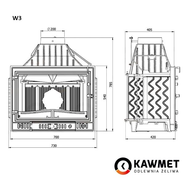 Каминная топка KAWMET W3 (16.7 kW) Kaw-met W3 фото