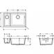 Кухонна мийка Hansgrohe S510-U635 під стільницю 710х450 дві чаші 180/450 Graphiteblack (43433170) 00053757 фото 2