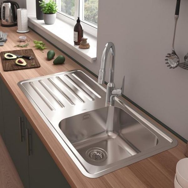 Кухонная мойка Hansgrohe S4111-F400 на столешницу 975х505 с сифоном (43341800) Stainless Steel 00053735 фото