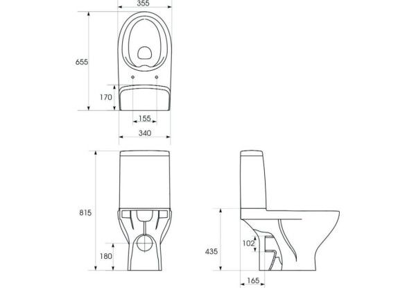 Унитаз Cersanit MODUO 671 CLEAN ON 43 011 3/5 с крышкой дюропласт SLIM, Soft Close K116-032 00040455 фото