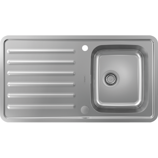 Кухонна мийка Hansgrohe S4113-F340 на стільницю 915х505 із сифоном automatic (43337800) Stainless Steel 00053737 фото