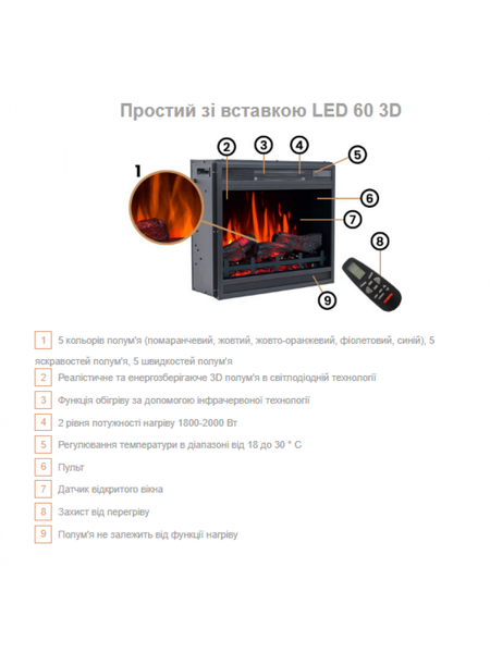Каминокомплект Aflamo SIMPLE Бетон + LED 60 3D SIMPLE Бетон + LED 60 3D фото