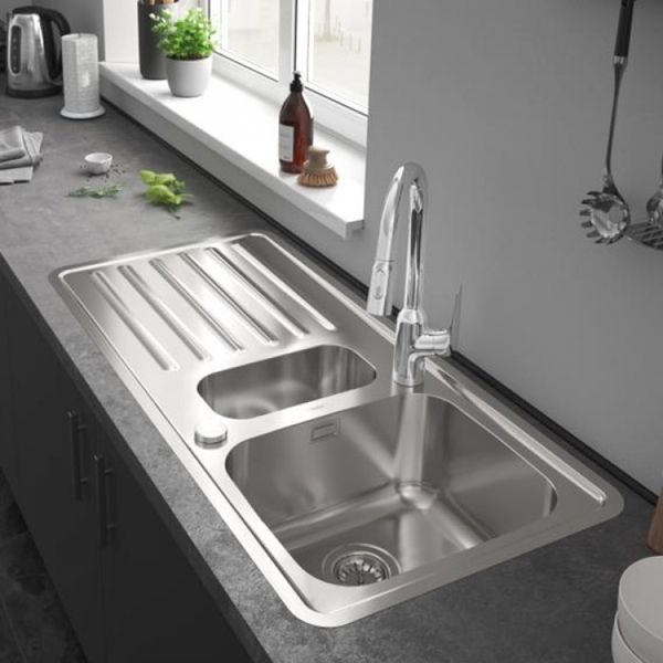 Кухонна мийка Hansgrohe S4113-F540 на стільницю 1075х505 із сифоном automatic (43339800) Stainless Steel 00053739 фото