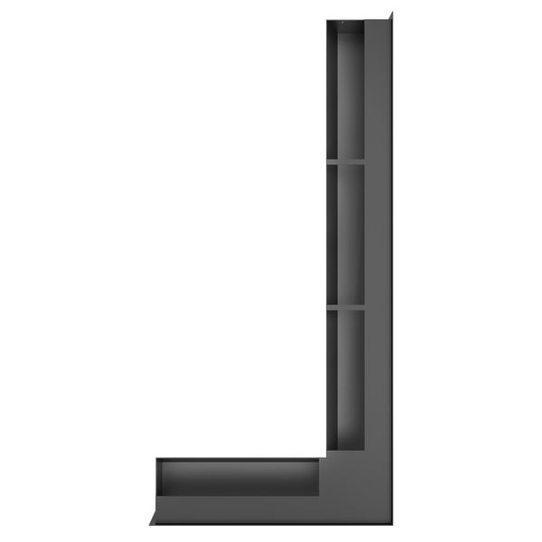 Вентиляційна решітка для каміна 95х950х450 SAVEN Loft Angle кутова права чорна LOFT/NP/9,5/95/45/BL фото