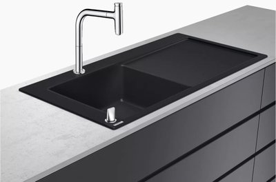 Кухонна мийка Hansgrohe C51-F450-12 Сombi 1050x510 поліця зліва зі змішувачем Select. Chrome (43228000) 00053727 фото