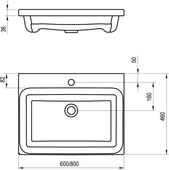 Раковина для ванної RAVAK Comfort 600 Білий (XJX01260001) 00045010 фото