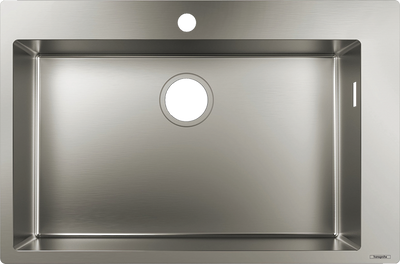 Кухонна мийка Hansgrohe S711-F660 на стільницю1х35Ø 760х500 сталь (43302800) Stainless Steel 00053774 фото