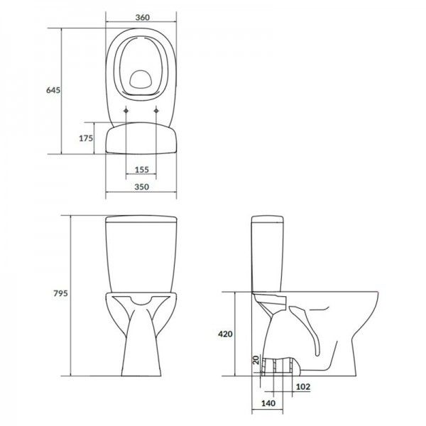 Унитаз Cersanit ARTECO 685 NEW 021 3/5 CLEAN ON с крышкой дюропласт Soft Close K667-076 00040402 фото