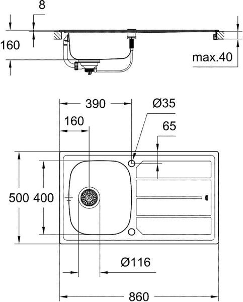 Кухонна мийка Grohe EX Sink 31552SD0 K200 00031931 фото