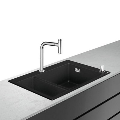 Кухонна мийка Hansgrohe C51-F770-10 Сombi 880x510 на дві чаші 370/370 Select із змішувачем Chrome (43221000) 00053730 фото