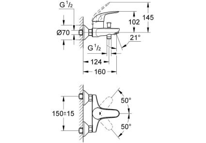 Смеситель для ванны Grohe Euroeco 32743000 00029284 фото