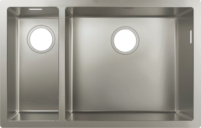 Кухонна мийка Hansgrohe S719-U655 під стільницю 705х450 на дві чаші 180/450 (43429800) Stainless Steel 00053783 фото
