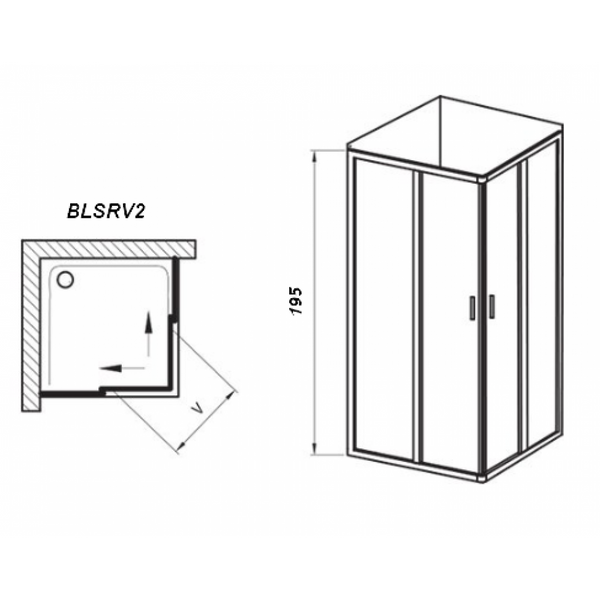 Душова кабіна Ravak BLSRV2-80 Полірований алюміній TRANSPARENT (X1LM40C00Z1) 00028542 фото