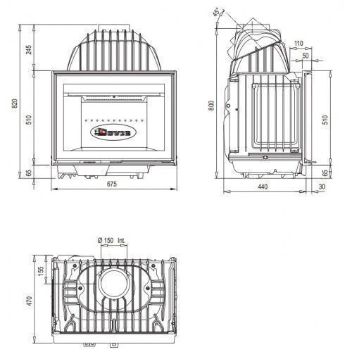 Каминная топка Dovre 2175 CBS/B 1911 фото