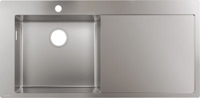 Кухонна мийка Hansgrohe S716-F450 на стільницю 1x35Ø 1045х510, полиця праворуч Stainless Steel (43331800) 00053778 фото