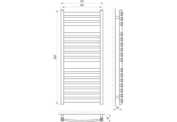 Водяна сушка для рушників Laris Атлант П16 500х1200 00024037 фото