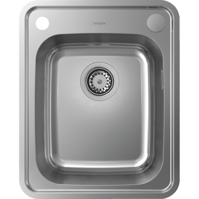 Кухонна мийка Hansgrohe S412-F340 на стільницю 420х520 із сифоном automatic (43334800) Stainless Steel 00053740 фото