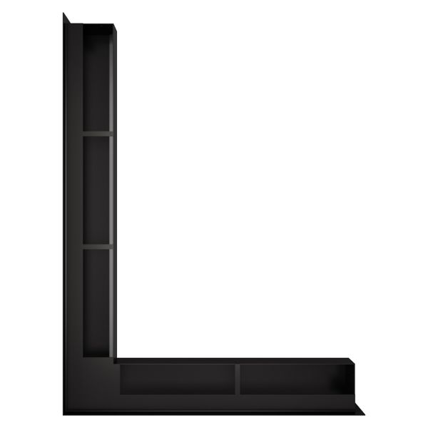 Вентиляційна решітка для каміна 90х600х800 SAVEN Loft Angle кутова ліва чорна Loft/NL/9/60/80/Bl фото